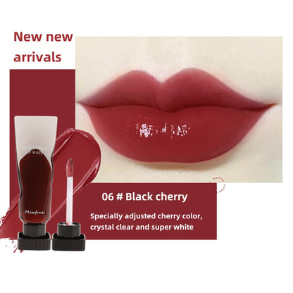 Maxfine black mirror water gloss lip glaze moisturizing mirror lip glaze is not easy to fade color makeup cross-border cosmetics 