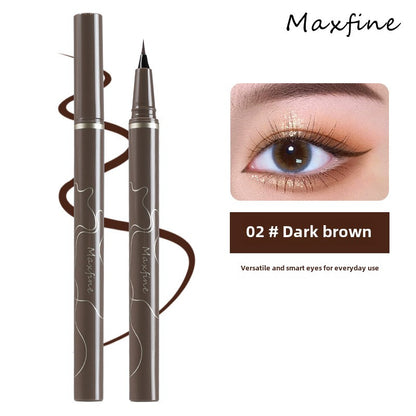 Maxfine ultra-fine eyeliner waterproof, non-smudge makeup, sweat-proof, quick-drying, long-lasting brown eyebrow pen wholesale 