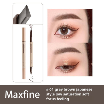 Maxfine three-dimensional double-head eyebrow pencil triangle eyebrow pencil waterproof smooth long-lasting non-fading eyeliner wholesale 