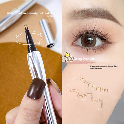 AMG two-pronged eyebrow pencil waterproof non-smudged ultra-fine eyeliner liquid pen does not fade wild eyebrow three-dimensional authentic eyebrow pencil 