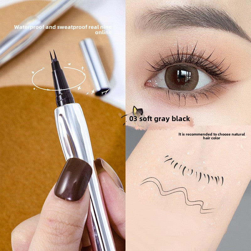 AMG two-pronged eyebrow pencil waterproof non-smudged ultra-fine eyeliner liquid pen does not fade wild eyebrow three-dimensional authentic eyebrow pencil 