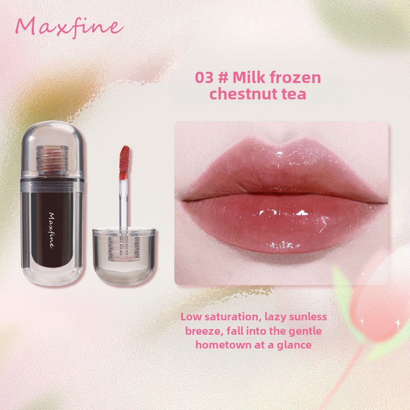 Maxfine Dudu Milk Frozen Mirror Lip Glaze Watery Pure Glass Lips Whitening Long-lasting Not Easy to Stain Lip Gloss 