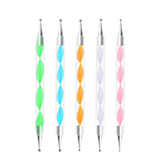 Manicure brush set 5 pieces manicure dot pen နှစ်ချက်အဆုံး လက်သည်း acrylic အစက် ဘောပင် ထုတ်လုပ်သူ လက်ကား 