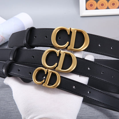 Internet celebrity with the same letter CD ladies belt leather casual all-match belt women's skirt decoration thin student belt 