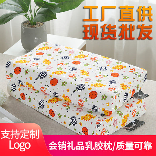 Thailand Latex Pillow Kindergarten Children's Cartoon Skin-Friendly Neck Protector Pillowcase Factory Direct Selling Wholesale Delivery 2023 