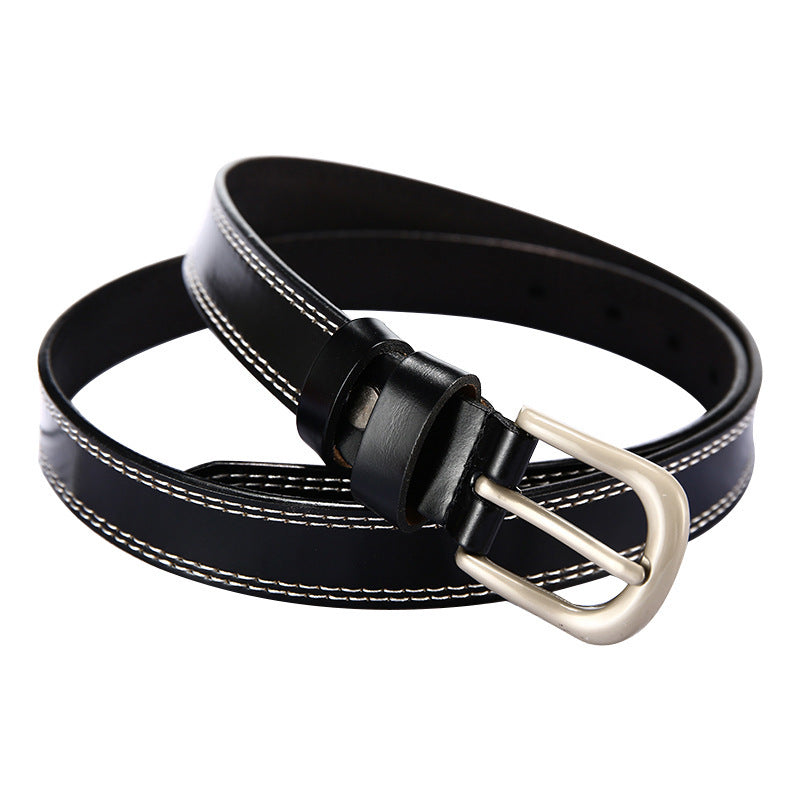 Taobao hot style belt women's leather pin buckle women's thin belt Korean version of casual all-match cowhide pants belt 