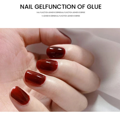 Manicure manicure glue 9 functional glue reinforced tempered frosted no-wash plated crystal sealing nail polish glue set wholesale 