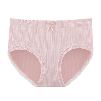 【Independent pack】Explosive style Japanese seamless panties for women mid-waist lace cotton bottom crotch antibacterial girls briefs 