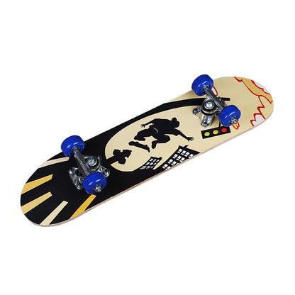 Factory direct supply maple wood skateboard children's single-warp skateboard four-wheel flashing skateboard instead of walking on the road and brushing the street 