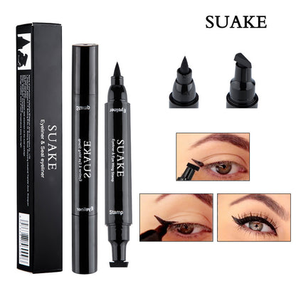 Suake Suake double-head seal eyeliner lazy two-in-one wing seal liquid eyeliner pen cross-border foreign trade 