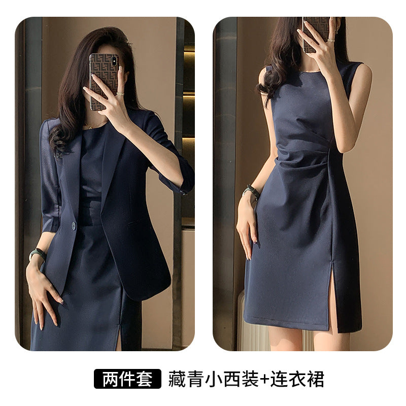 High-end suit skirt women's two-piece summer work clothes temperament formal dress professional dress suit jacket 