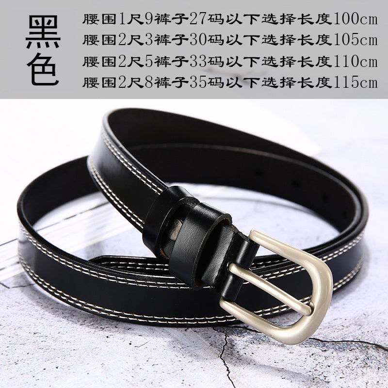 Taobao hot style belt women's leather pin buckle women's thin belt Korean version of casual all-match cowhide pants belt 