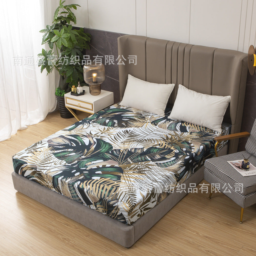 Transnational foreign trade home textile digital printing fitted sheet single product three-piece bedding set factory direct sales 