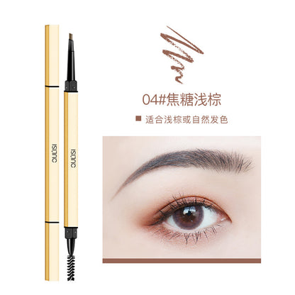 Oris Slim ရွှေရောင် Chopsticks Eyebrow Pencil Girls Double-Headed Eyebrow Pen Beginner Tea Brown Thrush Beauty Makeup 