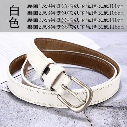 Taobao hot style belt women's leather pin buckle women's thin belt Korean version of casual all-match cowhide pants belt 