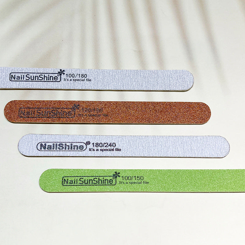 High-end wood chip nail file gray and white double-sided polishing strip 180/240 thickened wood chip nail sunshine 