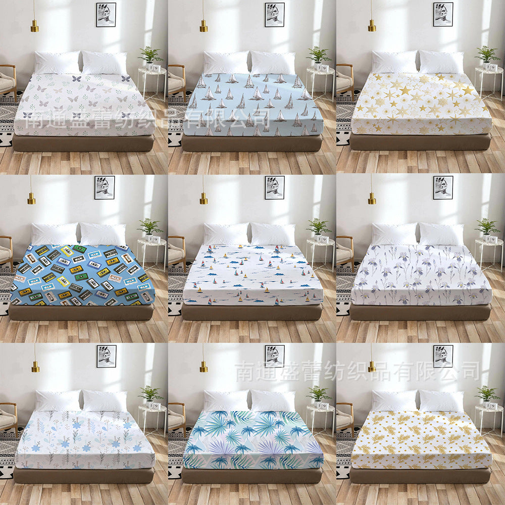 Cross-border bedding foreign trade home textile digital printing fitted sheet 