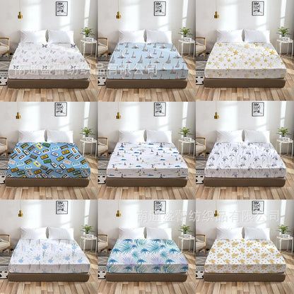 Cross-border bedding foreign trade home textile digital printing fitted sheet 