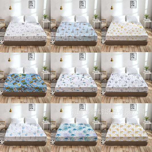 Cross-border bedding foreign trade home textile digital printing fitted sheet 