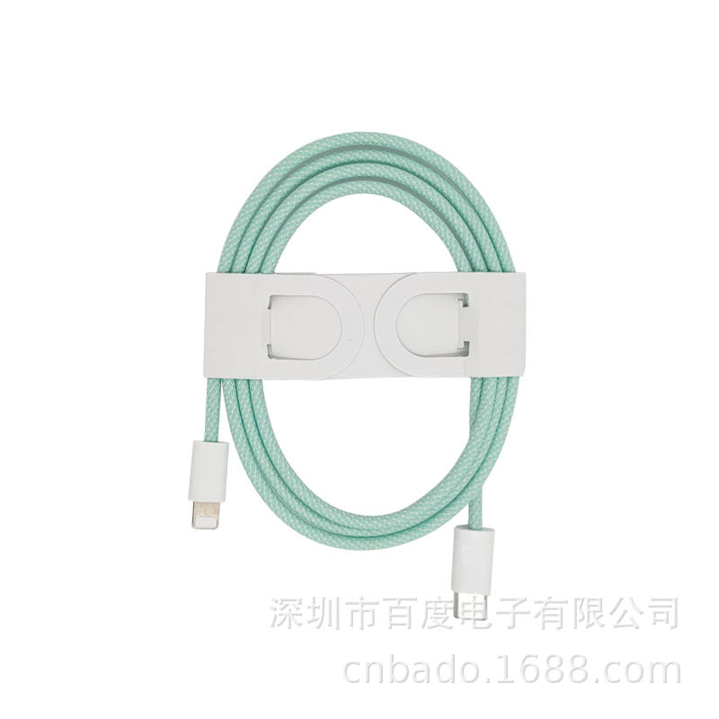 Macaron color PD fast charging cable nylon braided data cable is suitable for Apple PD fast charging data cable 