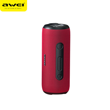 AWEI uses dimensional dual-speaker Bluetooth speaker IPX7 waterproof woven appearance outdoor portable subwoofer wireless audio 