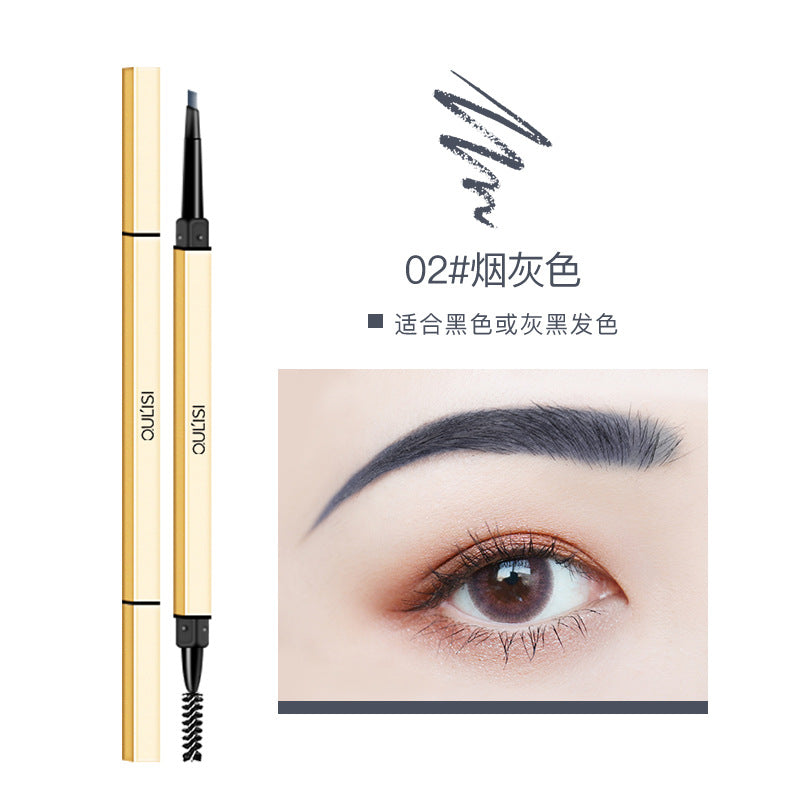 Oris Slim ရွှေရောင် Chopsticks Eyebrow Pencil Girls Double-Headed Eyebrow Pen Beginner Tea Brown Thrush Beauty Makeup 