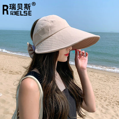 Japanese UV sunscreen hat female Korean version all-match face net red fisherman hat anti-sunlight large eaves sunshade empty top hat 