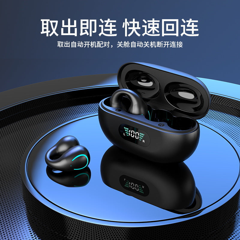 2023 Huaqiang North Bone Conduction Bluetooth Headphones Wireless Sports Non-In-Ear Ear Clip Call Noise Reduction Concept Wholesale 