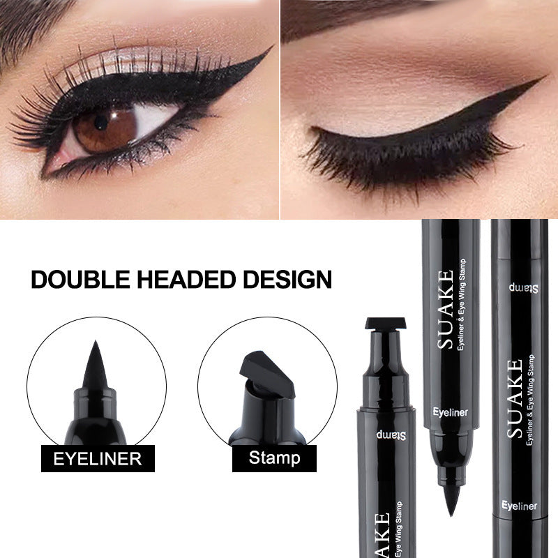 Suake Suake double-head seal eyeliner lazy two-in-one wing seal liquid eyeliner pen cross-border foreign trade 