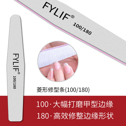 Manicure nail file with printed diamond-shaped manicure washboard grinding strip polishing strip high-quality emery strip wholesale 