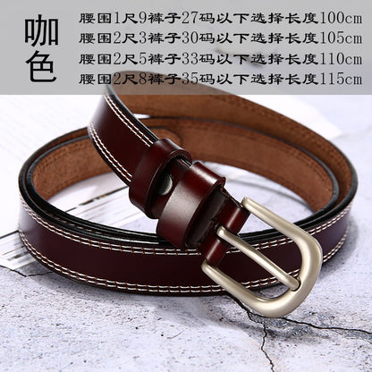 Taobao hot style belt women's leather pin buckle women's thin belt Korean version of casual all-match cowhide pants belt 