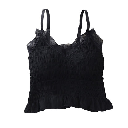 [Independent pack] Sexy pleated underwear for women with straps, beautiful back, chest, self-cultivation, girl yoga vest with chest pad 