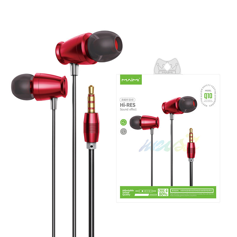 Maimi Q10 မြင့်မားသော Resolution Hi-RES In-Ear 3.5mm ဂီတနားကြပ်များ စတီရီယို Subwoofer ဆူညံမှုလျှော့ချနိုင်သော Dolby နားကြပ်များ