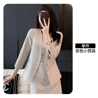 High-end suit skirt women's two-piece summer work clothes temperament formal dress professional dress suit jacket 