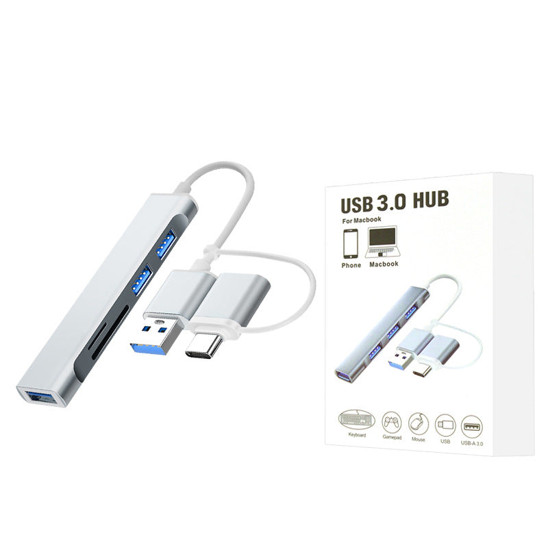 USB Extender 3.0 Set Splitter Adapter Type-C Laptop Expansion Dock One Four HUB ကို ဆွဲထည့်ပါ