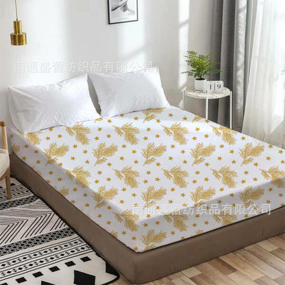 Cross-border bedding foreign trade home textile digital printing fitted sheet 