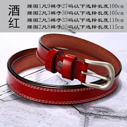 Taobao hot style belt women's leather pin buckle women's thin belt Korean version of casual all-match cowhide pants belt 