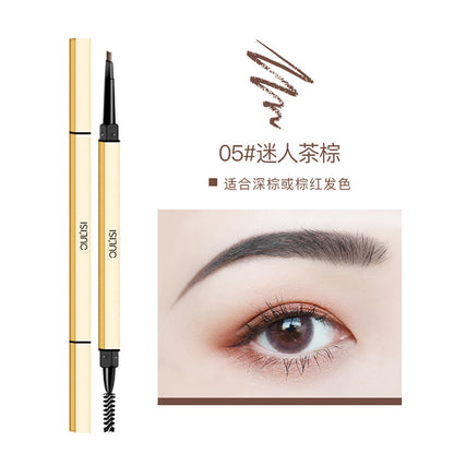 Oris Slim ရွှေရောင် Chopsticks Eyebrow Pencil Girls Double-Headed Eyebrow Pen Beginner Tea Brown Thrush Beauty Makeup 