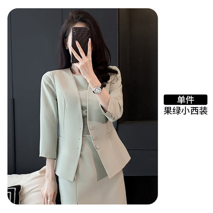 High-end suit skirt women's two-piece summer work clothes temperament formal dress professional dress suit jacket 