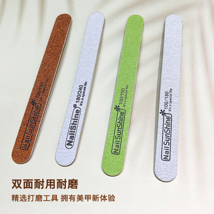 High-end wood chip nail file gray and white double-sided polishing strip 180/240 thickened wood chip nail sunshine 