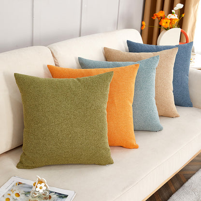 Nordic style solid color cotton linen pillowcase living room sofa cushion office waist back pillow bedside large backrest pillow 