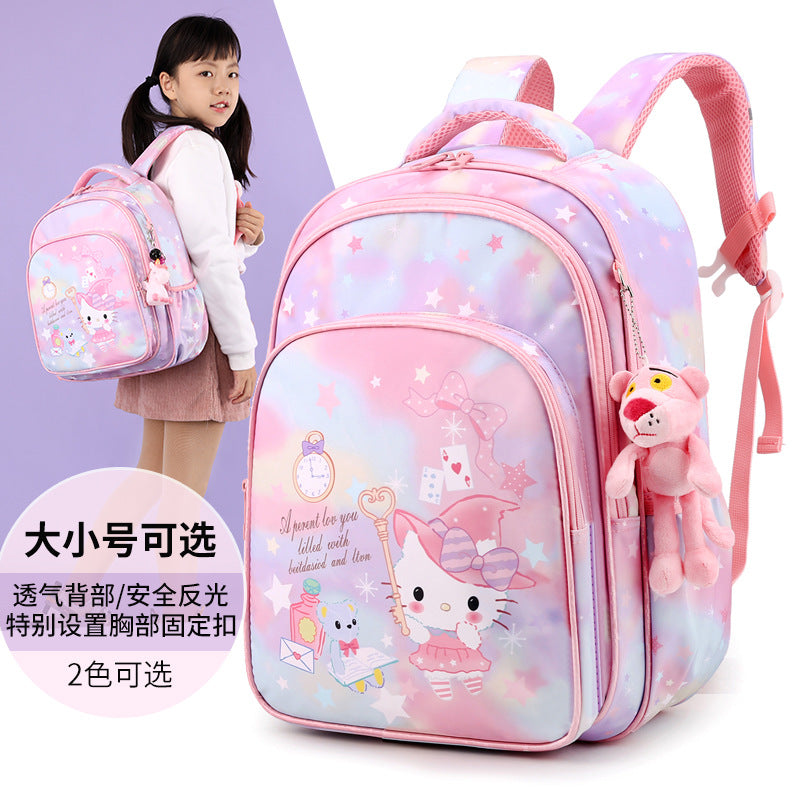 Factory spot kt cat primary school schoolbag 1-6 grade girls large-capacity backpack cartoon Oxford cloth schoolbag 