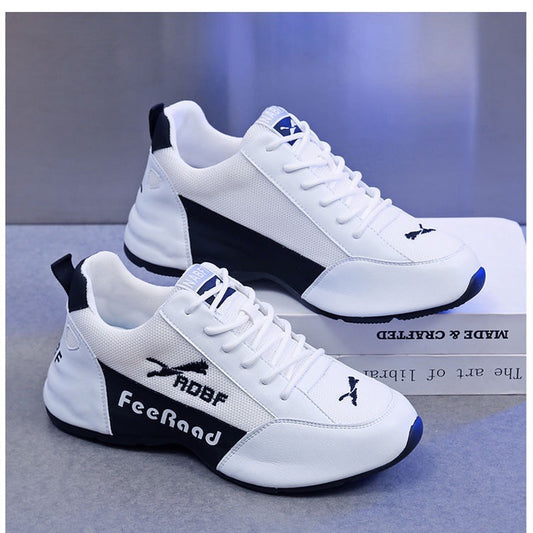 Couple's small white shoes men's and women's four seasons new women's shoes casual all-match flat sneakers men's shoes lace-up casual shoes 