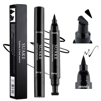 Suake Suake double-head seal eyeliner lazy two-in-one wing seal liquid eyeliner pen cross-border foreign trade 