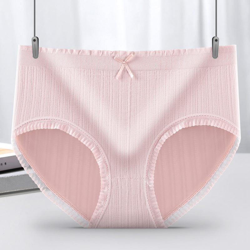 【Independent pack】Explosive style Japanese seamless panties for women mid-waist lace cotton bottom crotch antibacterial girls briefs 