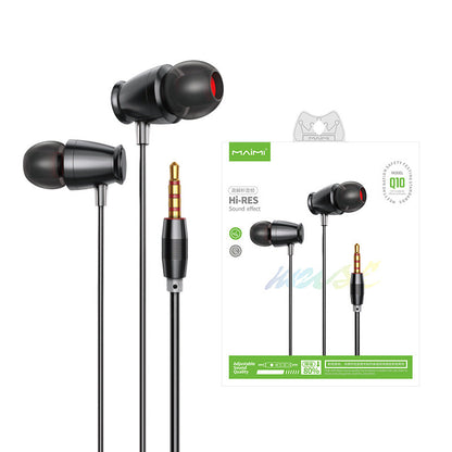 Maimi Q10 မြင့်မားသော Resolution Hi-RES In-Ear 3.5mm ဂီတနားကြပ်များ စတီရီယို Subwoofer ဆူညံမှုလျှော့ချနိုင်သော Dolby နားကြပ်များ