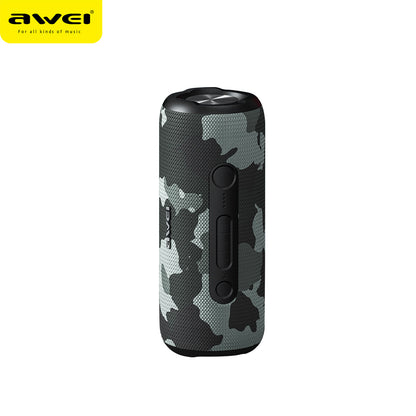 AWEI uses dimensional dual-speaker Bluetooth speaker IPX7 waterproof woven appearance outdoor portable subwoofer wireless audio 