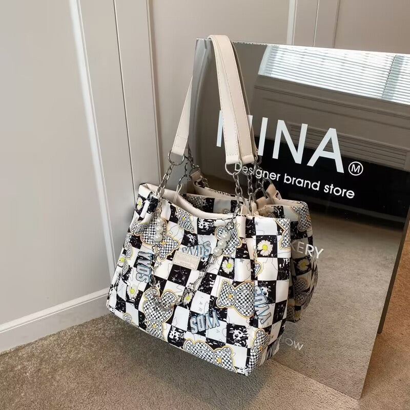 Commuting large-capacity tote large bag female 2022 new high-end all-match single shoulder bag student canvas bag 