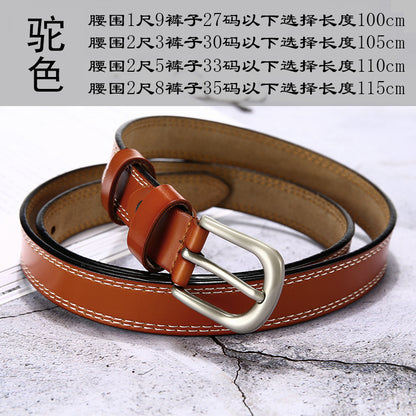 Taobao hot style belt women's leather pin buckle women's thin belt Korean version of casual all-match cowhide pants belt 