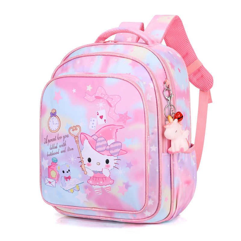 Factory spot kt cat primary school schoolbag 1-6 grade girls large-capacity backpack cartoon Oxford cloth schoolbag 